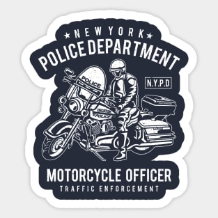 New York Police Department Motorcycle Officer Traffic Enforcement Sticker